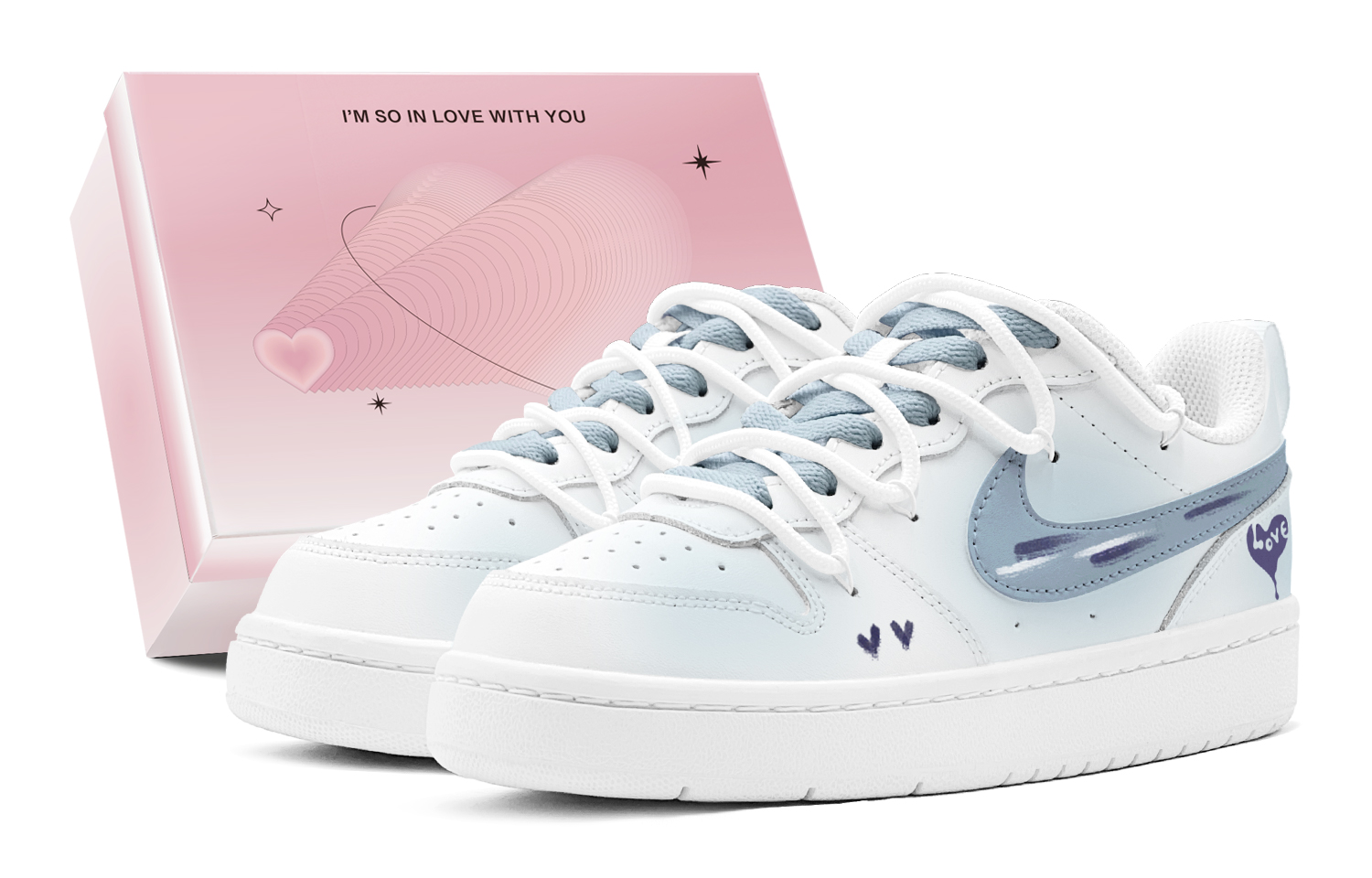 Nike Court Borough GS Couple's, Sky Love Low top Skateboard Shoes Women's