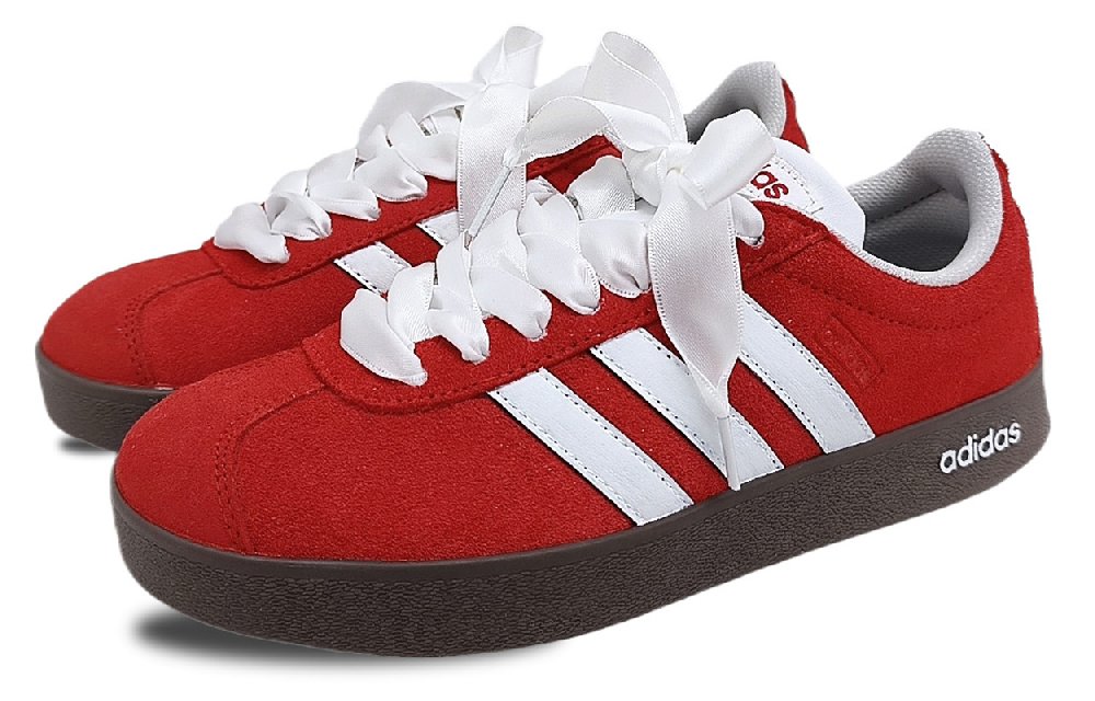 Adidas Neo VL Court Lifestyle Slip Resistant, Abrasion Resistant, Lightweight Low Top Skateboard Shoes Unisex Red White