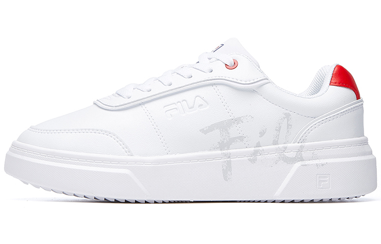 FILA FUSION Game Point Cushioning, Wear Resistant Low Top Skateboard Shoes Women's White Red