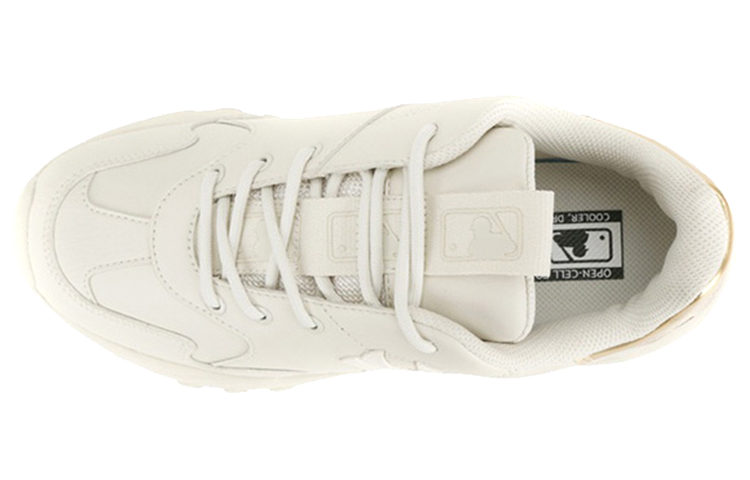MLB Big Ball Chunky Shiny New York Yankees Anti Slip Wear Resistant Low Top Chunky Sneakers Unisex Ivory White