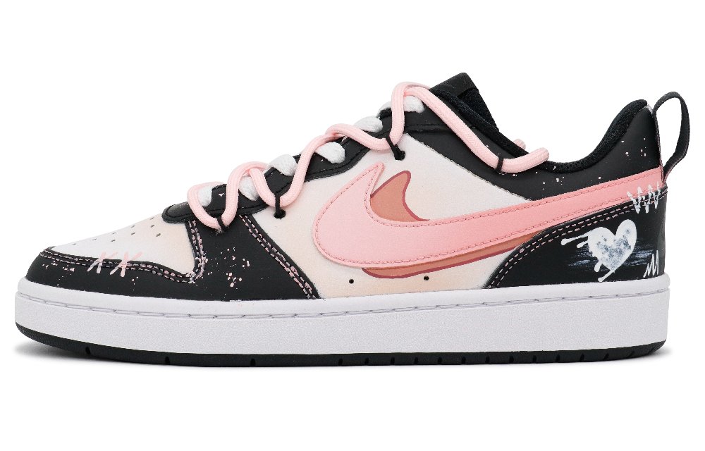 Nike Court Borough 2 Tempted Non-slip Lightweight Low-Top Skateboard Shoes Women's Pink White