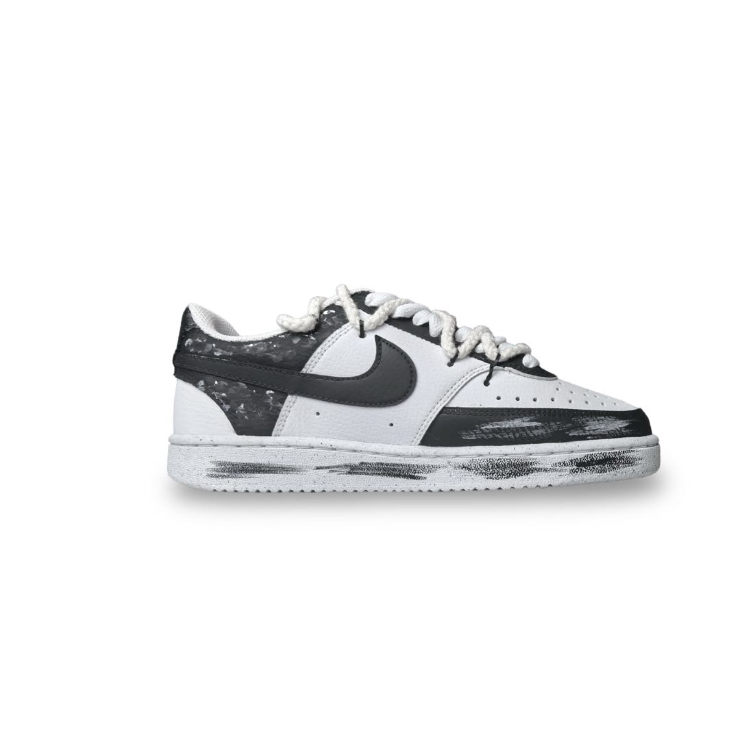 Nike Court Vision 1 Anti-Slip Wear-Resistant Low-Top Skateboard Shoes Women's Black White купить в интернет-магазине Yoocart с быстрой доставкой по России.
