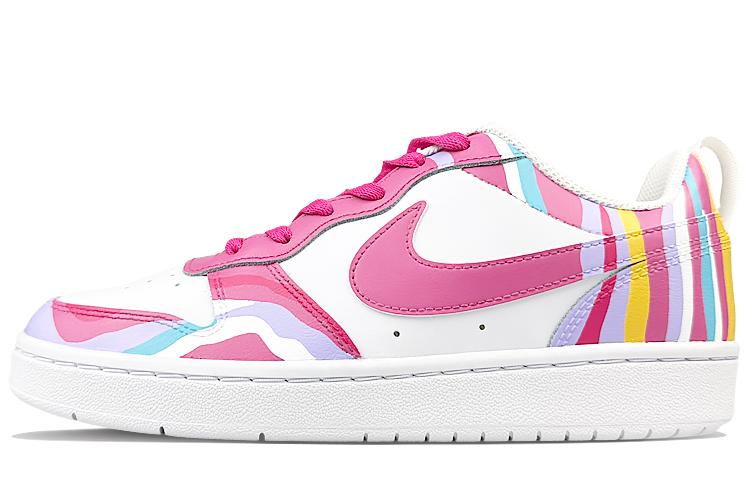 Nike Court Borough Slip-Resistant Cushioning Wear-Resistant Low-Top Skateboard Shoes Women's Pink Yellow