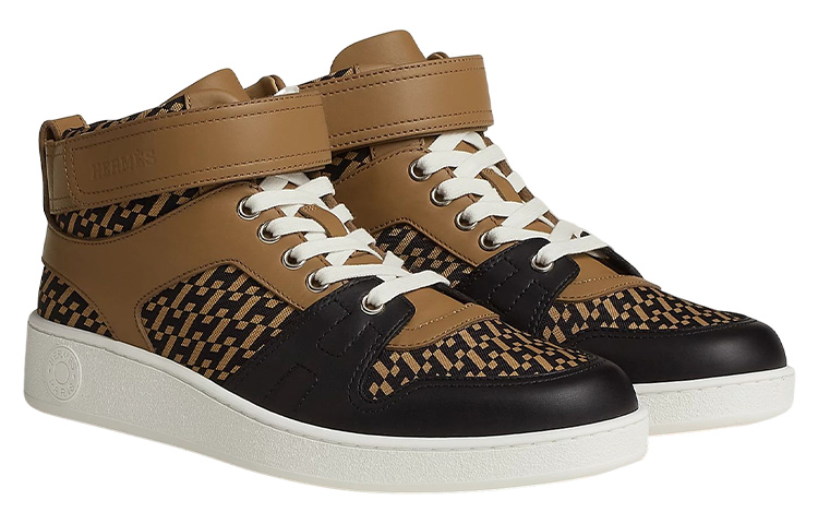 HERMES Freestyle Mid Top Stylish Skateboarding Shoes Men's Brown