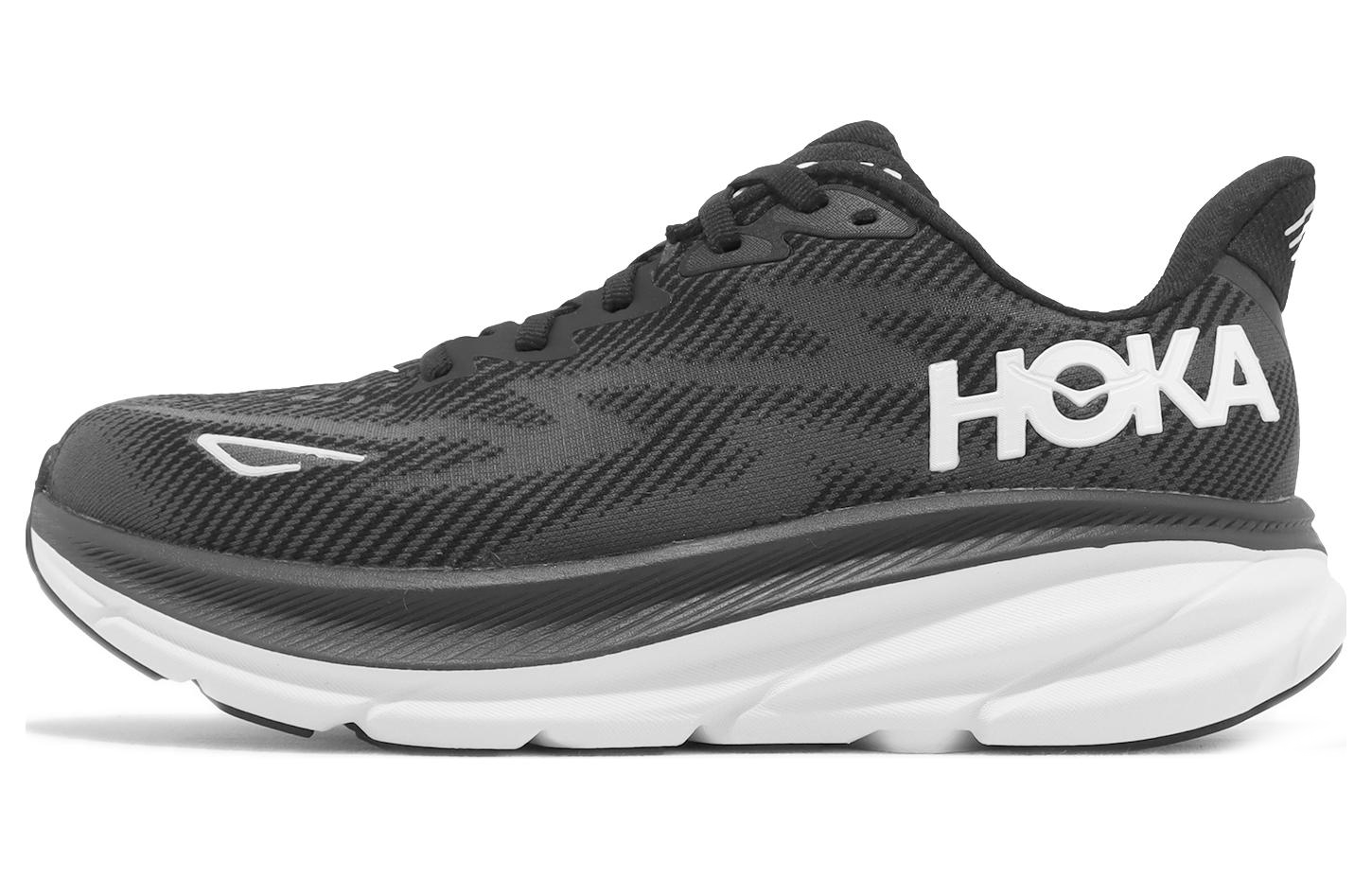 HOKA ONE ONE Clifton 9 Wide 'Black White' Women's