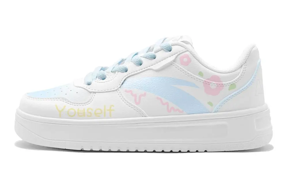 Anta Relaxed Cushioning, Wear Resistant Low top Skateboard Shoes Women's Blue Pink