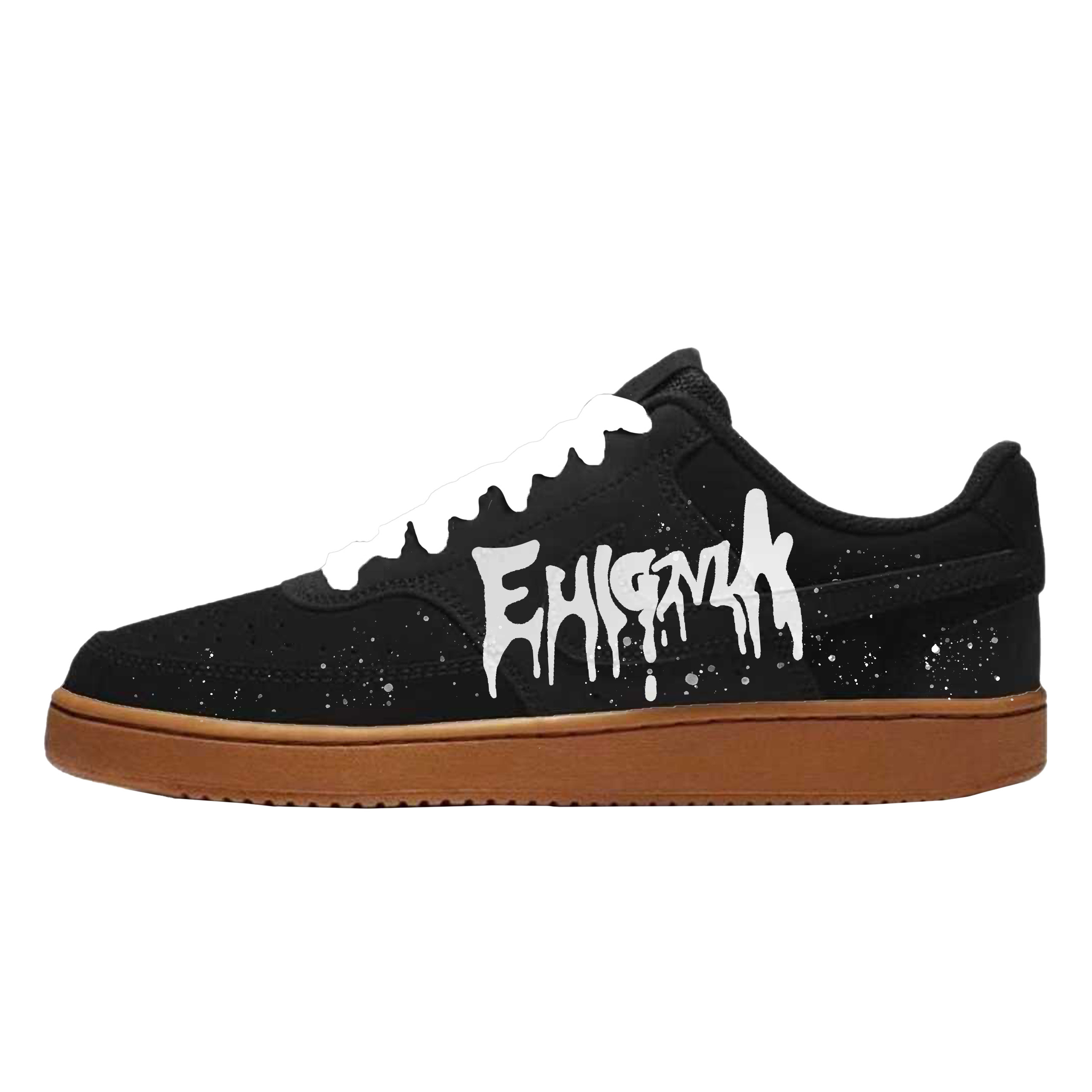 Nike Court Vision 1 Mystic Shadow Brown Cushioning, Wear Resistant Low top Skateboard Shoes Men's Black White