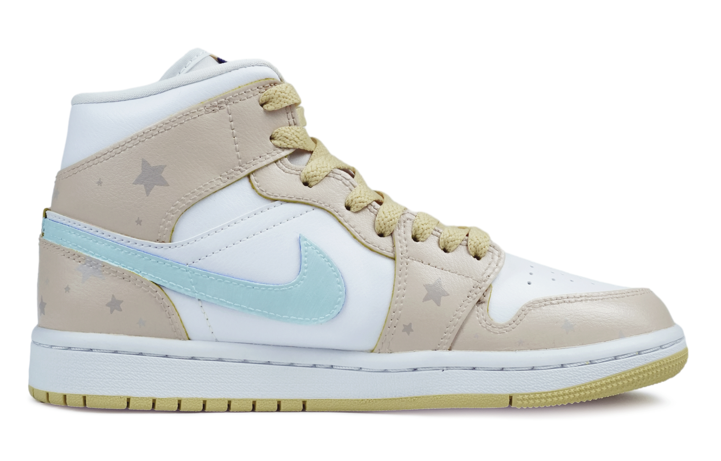 Jordan Air Jordan 1 Mid-Top Vintage Basketball Shoes Women's Beige Blue купить в интернет-магазине Yoocart с быстрой доставкой по России.