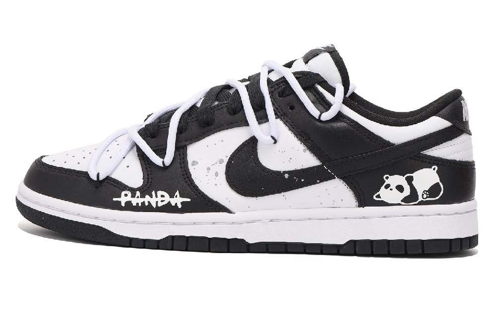 Nike Dunk Coverage Slip-Resistant Impact Resistance Wear-Resistant Low-Top Skateboard Shoes Women's Black White
