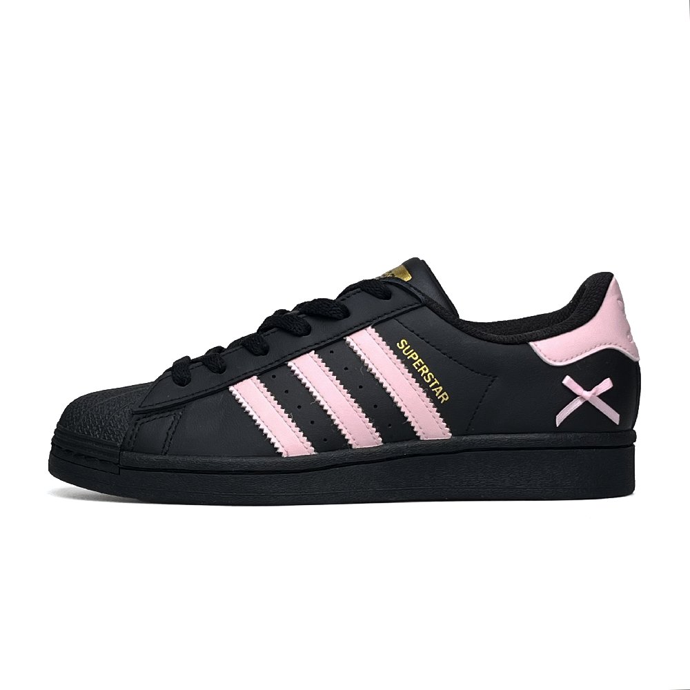Adidas Originals SUPERSTAR Anti Slip Wear Resistant Low Top Skateboard Shoes Unisex Black Pink