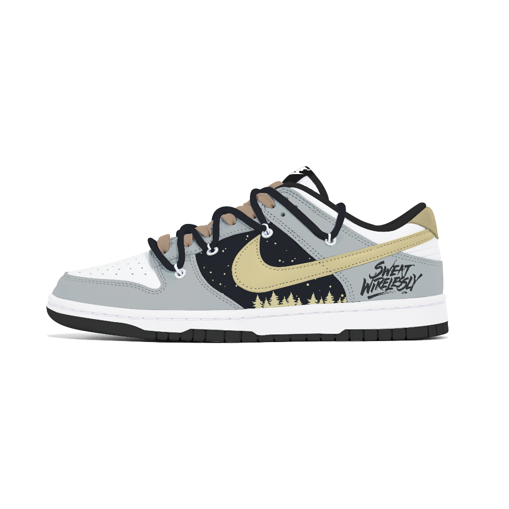 Nike Dunk Abrasion Resistant Low Top Skateboard Shoes Men's Black Gray