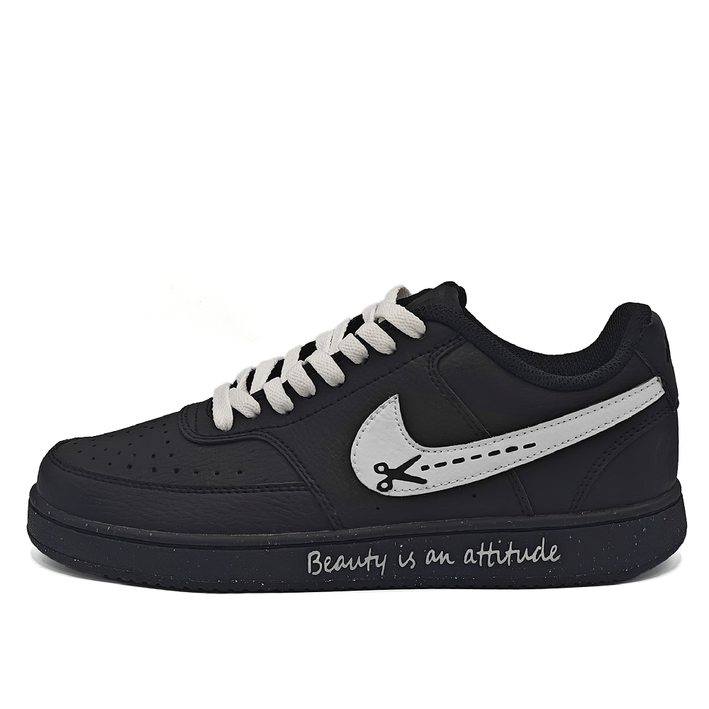 Nike Court Vision Scissors Slip Resistant, Lightweight, And Breathable Low Top Skateboard Shoes Unisex Black