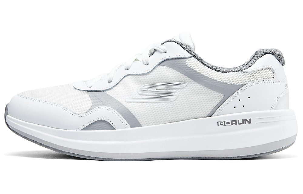 Skechers Go Run Pulse Cushioning Wear Resistant Low Top Running Shoes Men's White Gray