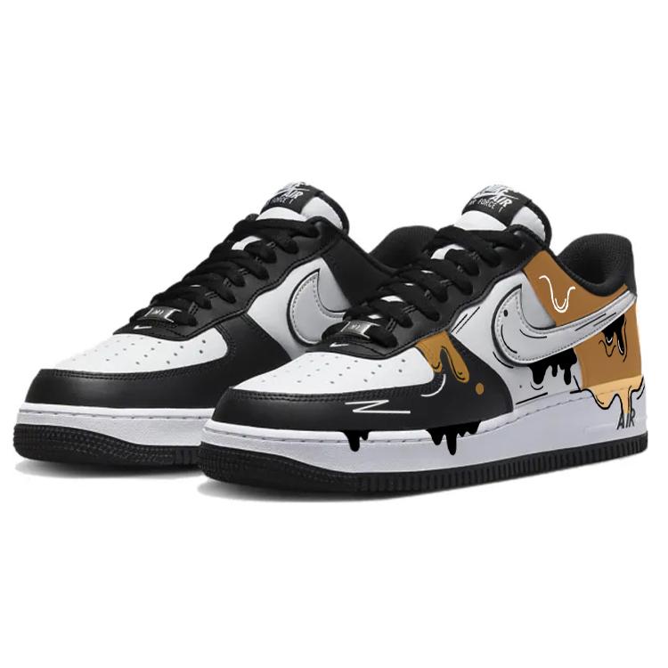 Nike Air Force 1 Slip-Resistant Cushioning Wear-Resistant Low-Top Skateboard Shoes Unisex White Black Yellow купить в интернет-магазине Yoocart с быстрой доставкой по России.