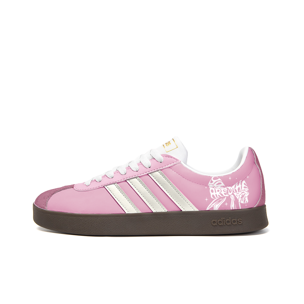 Adidas Neo VL Court 2.0 Anti Slip Wear Resistant Low Top Skateboard Shoes Unisex Rose Red
