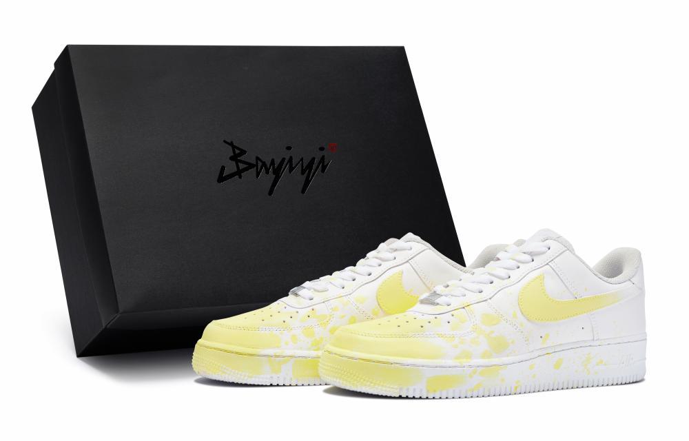 Nike Air Force 1 Skateboard Shoes Men Low-Top Yellow/White