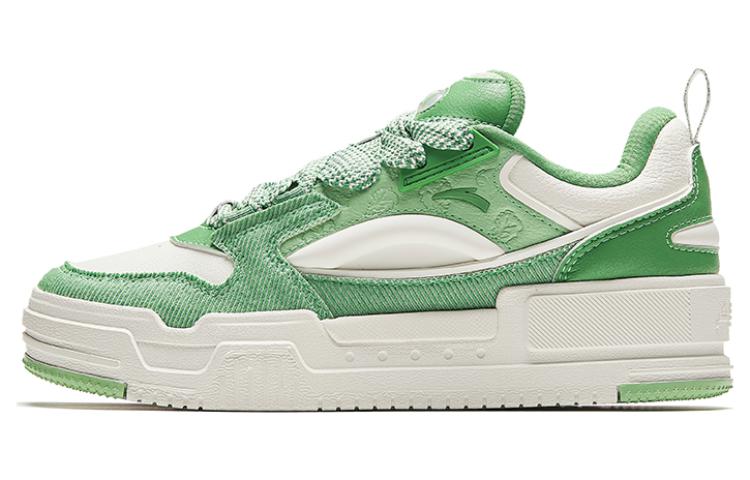 Anta Micro Sugar Slip-Resistant Low-Top Skateboard Shoes Women's Green White