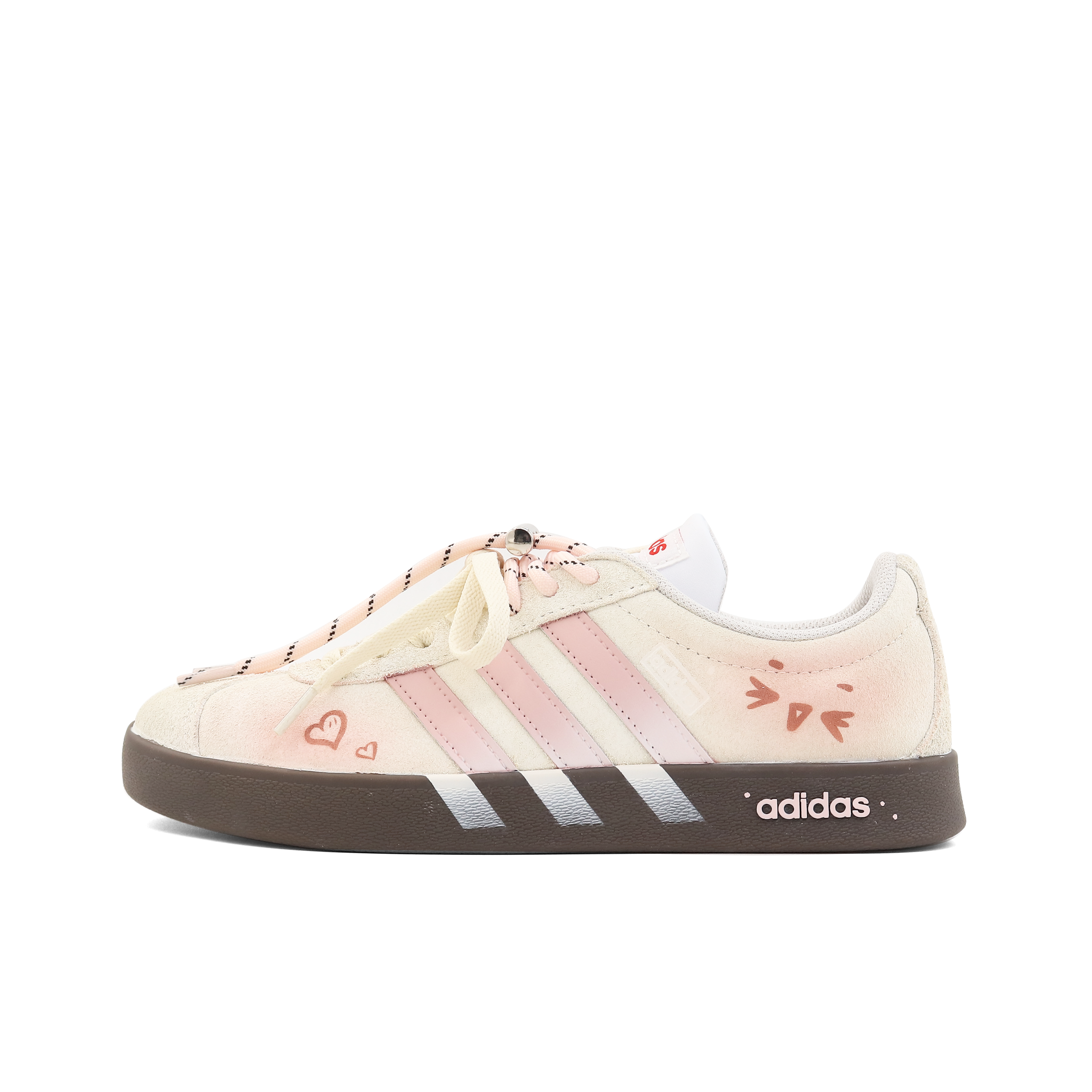 Adidas VL COURT 2.0 Drawstring Love Cushioning, Wear Resistant Low top Skateboard Shoes Unisex Pink