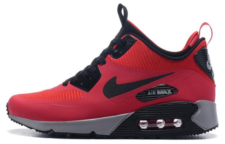 Nike Air Max 90 Cushioning Wear-Resistant Mid-Top Casual Shoes Men's Red