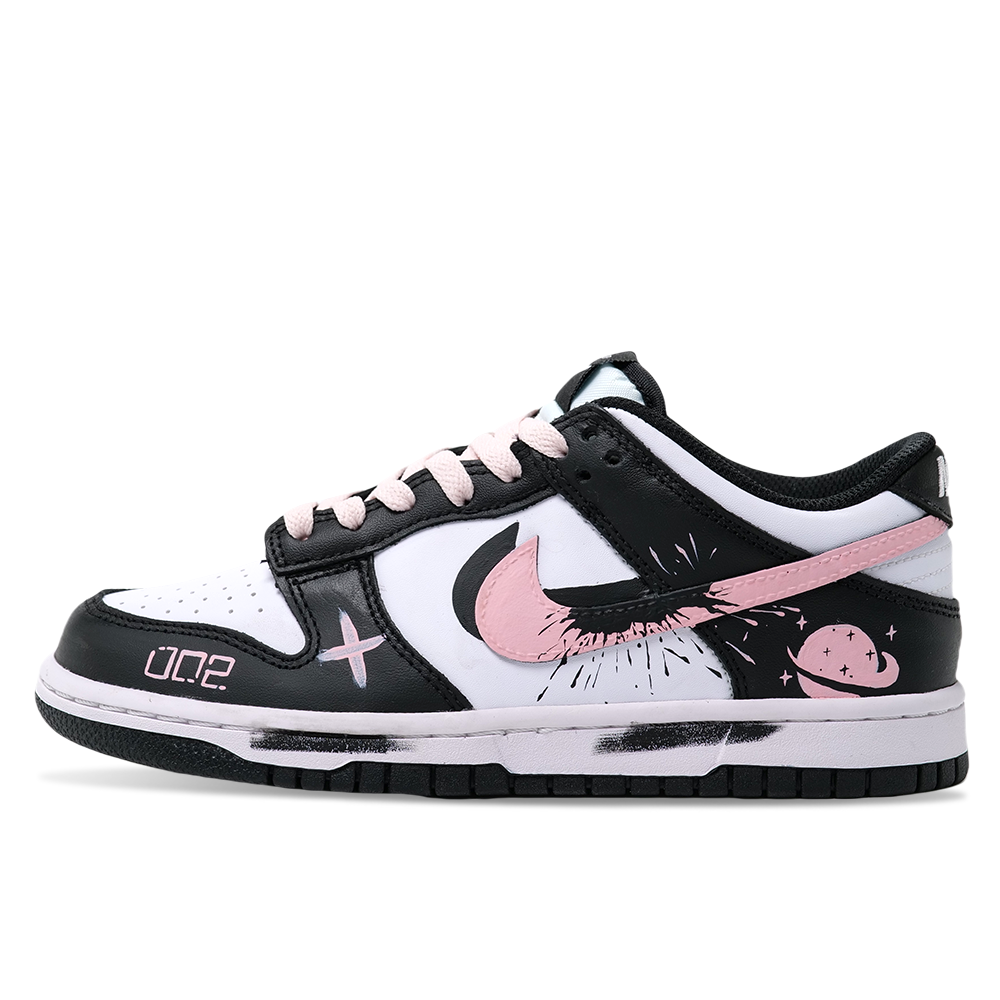 Nike Dunk Starry Pink Journey Wear-Resistant Slip-Resistant Low-Top Skateboard Shoes Unisex Black Pink