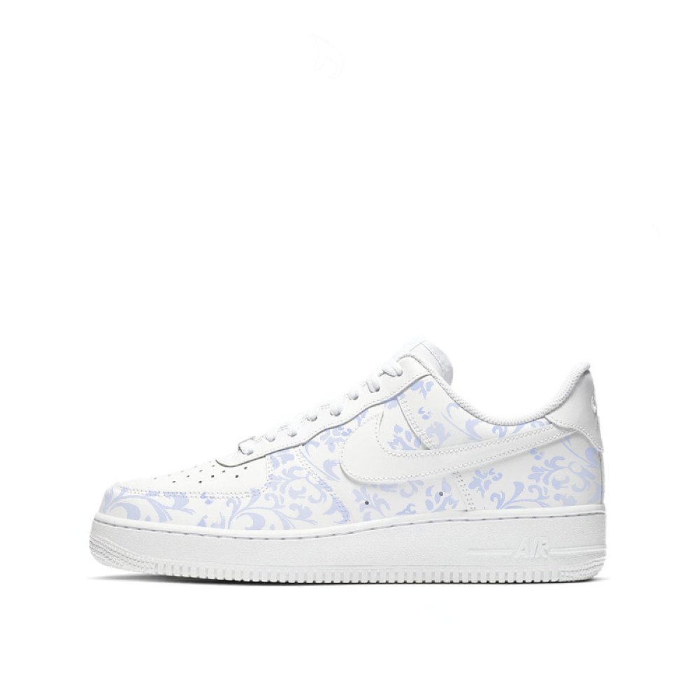 Nike Air Force 1 Light Reflecting Blue Glaze Ceramic, Azure Low Top Skateboard Shoes Unisex White
