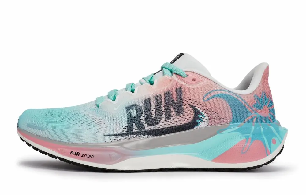 Nike Pegasus 41 Abrasion Resistant Low top Running Shoes Men's White Pink Blue