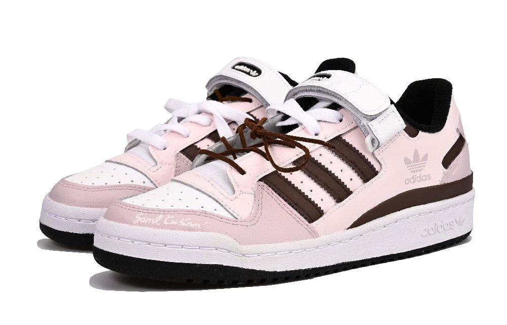 Adidas Originals FORUM Princess Journal SAML Anti-Slip Wear-Resistant Low-Top Skateboard Shoes Unisex Pink Brown
