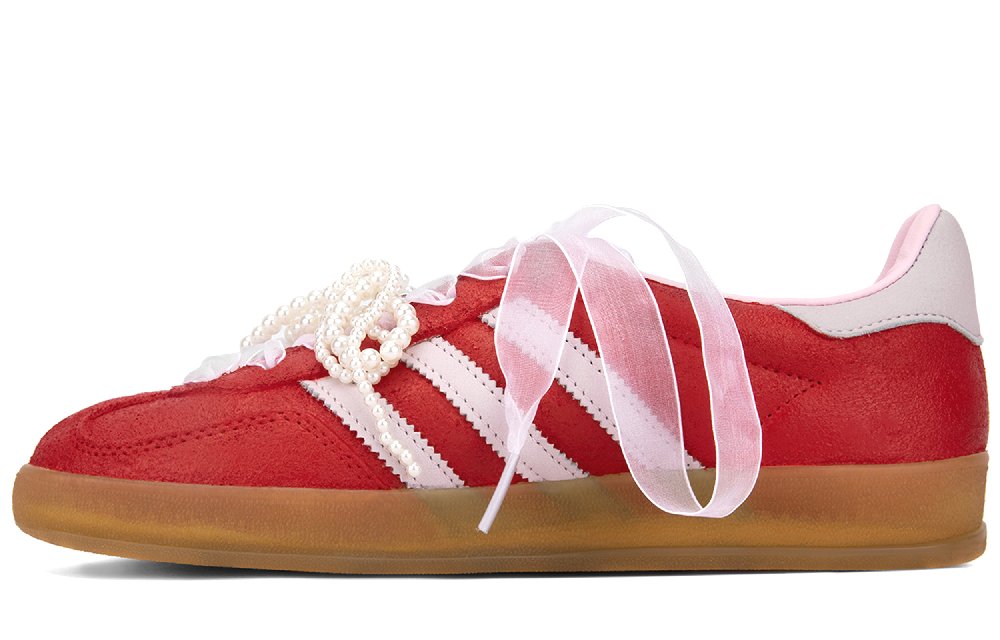 Adidas Originals Handball Spzl Low-Top Skateboard Shoes Unisex White Red