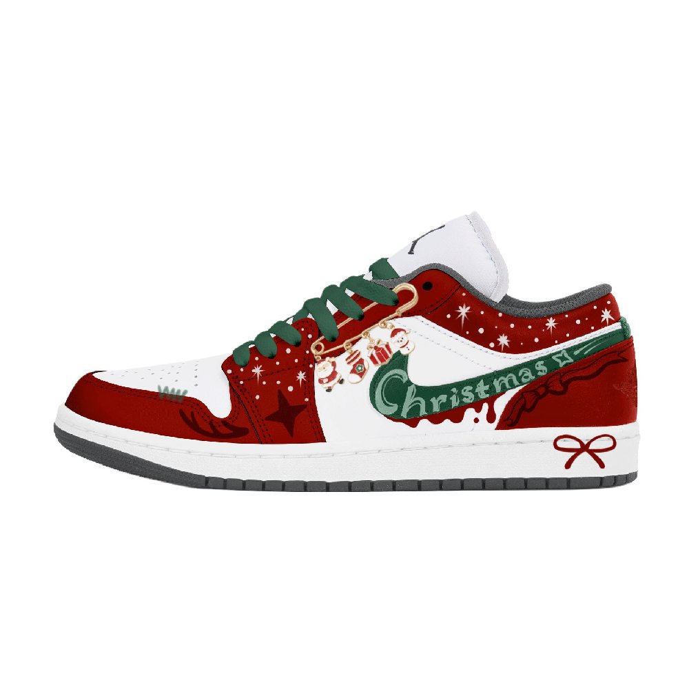 Jordan Air Jordan 1 Abrasion Resistant Low Top Vintage Basketball Shoes Men's Red White Green