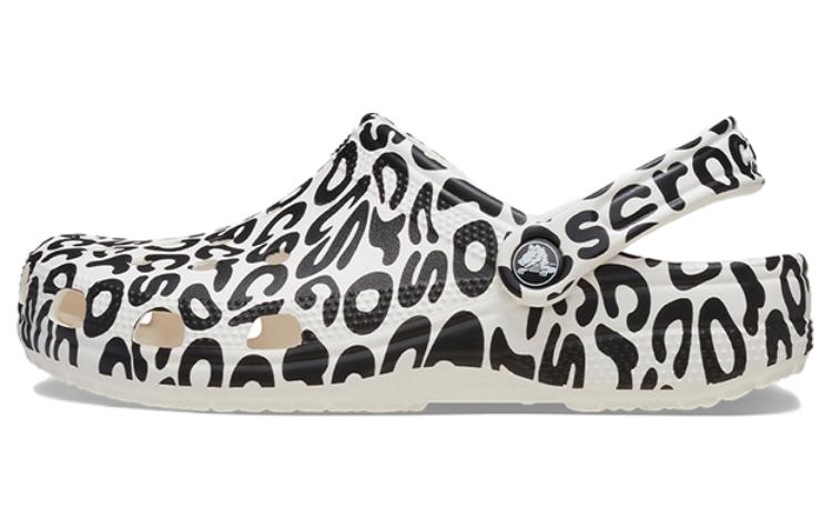 Crocs Classic Warped Logo Clogs 'White Black'