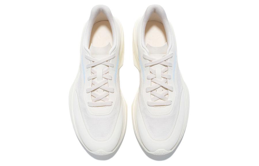 LI NING 1990 Rebound Cushioning Height Increase Low Top Casual Running Shoes Women's White Blue