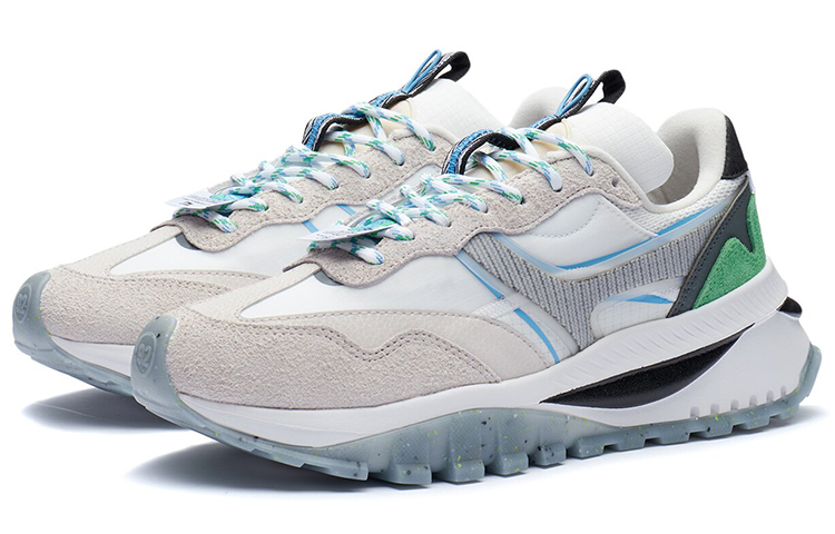 LiNing Cushioned Slip Resistant Abrasion Resistant Low Top Casual Running Shoes Men's White Sand Gray купить в интернет-магазине Yoocart с быстрой доставкой по России.