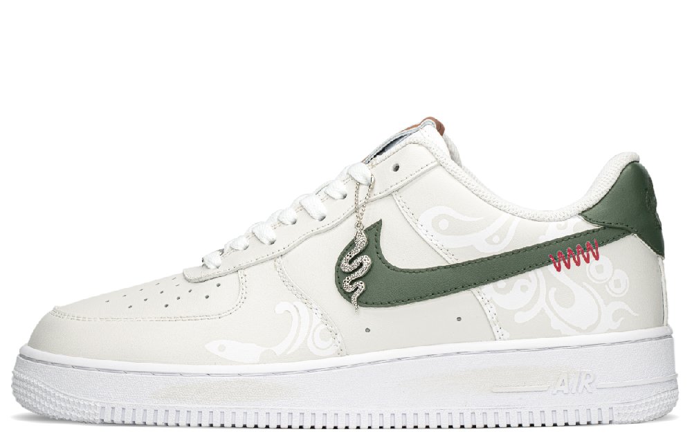 Nike Air Force 1 Slip Resistant, Abrasion Resistant, Lightweight Low Top Skateboard Shoes Men's White Green