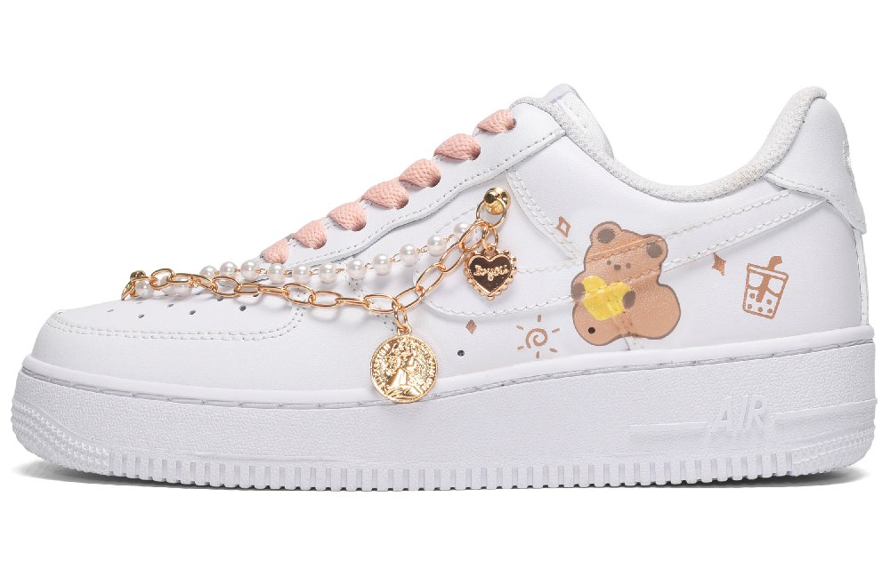 Nike Air Force 1 Skateboard Shoes Women's Low-Top White Brown