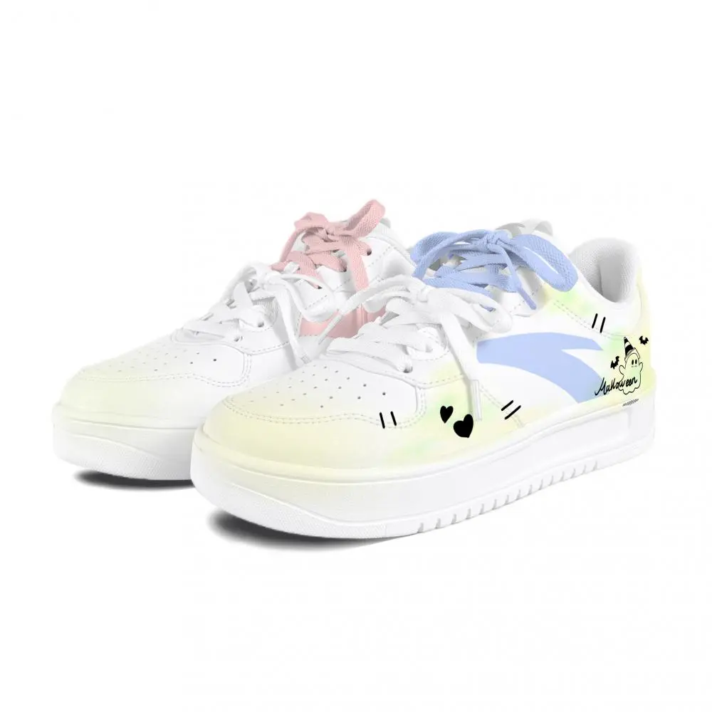 Anta Relaxed Abrasion Resistant Lightweight Slip Resistant Low top Skateboard Shoes Unisex Blue Pink Mismatched