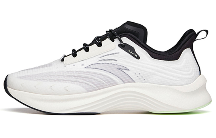 Anta Edge Cushioning, Slip Resistant, Abrasion Resistant Coverage Low top Running Shoes Men's White Gray Black