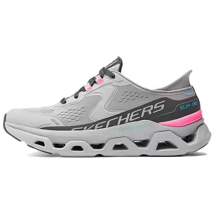 Skechers Cushioned Slip-Resistant Low-Top Casual Running Shoes Women's Gray Pink
