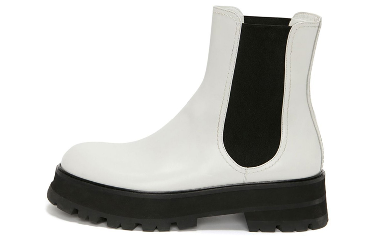 Alexander McQueen Rave Chelsea Boot White Black Women's