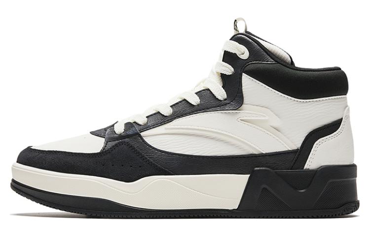 Anta Cushioning Wear-Resistant High-Top Skateboard Shoes Men's White Black