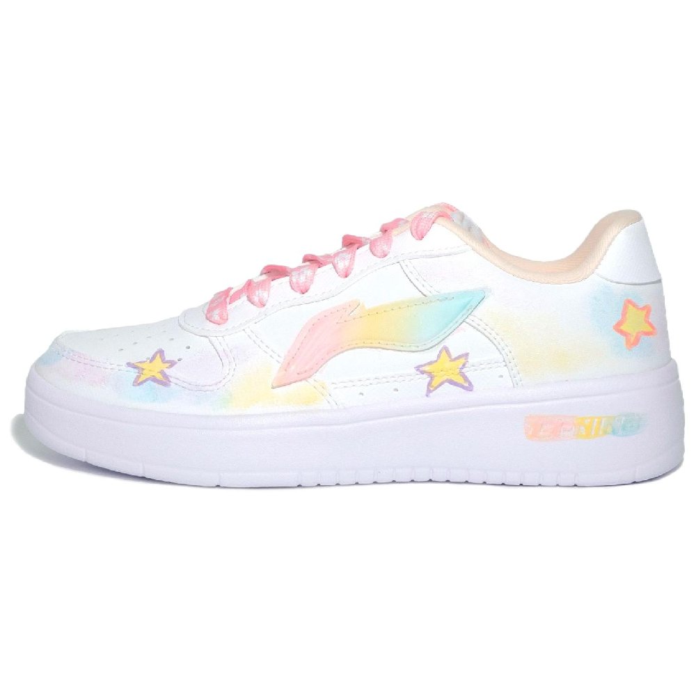 LiNing Pontoon Boats Lightweight And Waterproof Low Top Skateboard Shoes Women's White