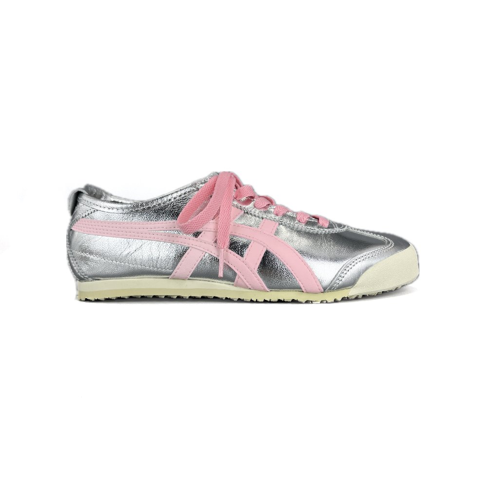 Onitsuka Tiger MEXICO 66 Anti Slip Wear Resistant Low Top Casual Shoes Unisex Silver Pink
