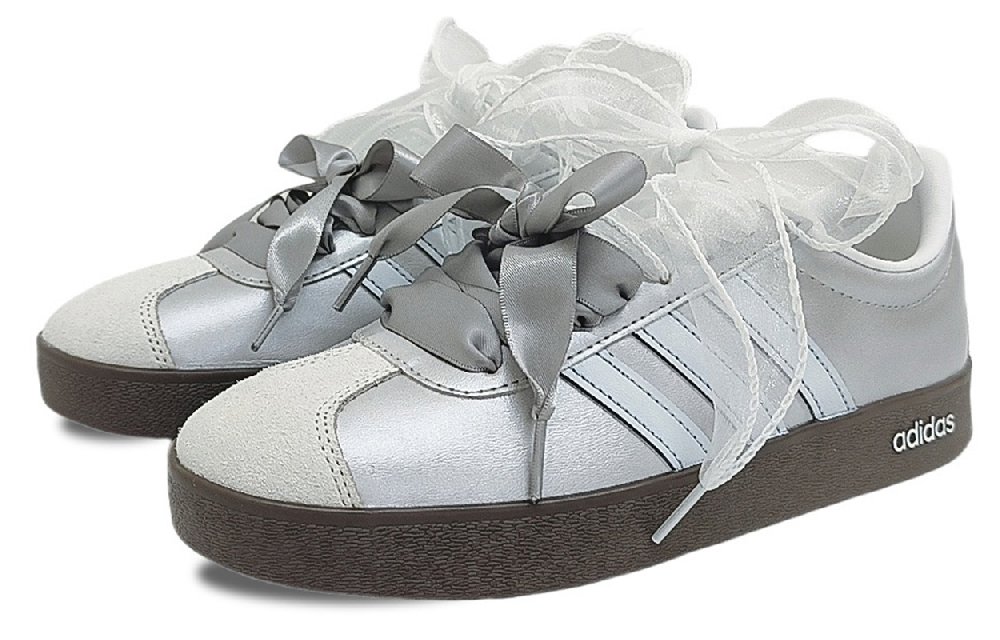 Adidas Neo VL Court 2.0 Low Top Skateboard Shoes Women's Silver