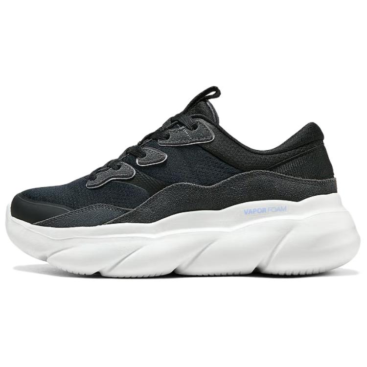 Skechers Anti Slip Wear Resistant Low Top Casual Running Shoes Women's Black White