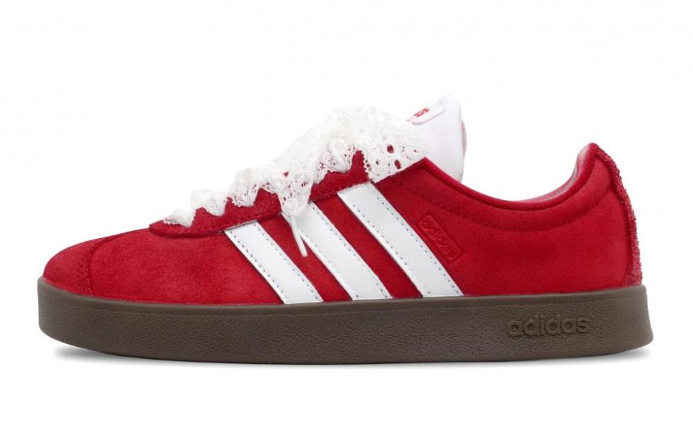 Adidas Neo VL Court 2.0 Abrasion Resistant Low Top Skateboard Shoes Unisex Red White