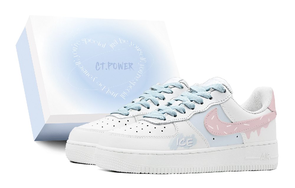 Nike Air Force 1 Low Air Force 1 Anti-Slip Wear-Resistant Low-Top Skateboard Shoes Unisex Blue Pink