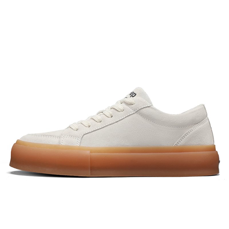 Jeep German Army Trainers Men's Low Top Beige Gray