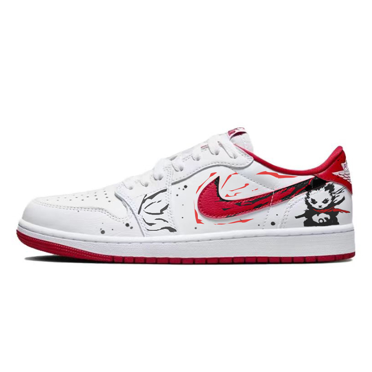 JORDAN Air JORDAN 1 Vintage Basketball Shoes Unisex Low-Top White Red