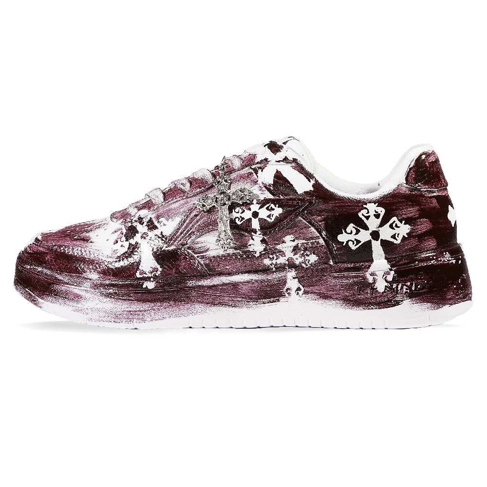 LiNing Pontoon Boats Slip Resistant Cushioning Abrasion Resistant Low Top Skateboard Shoes Unisex Burgundy