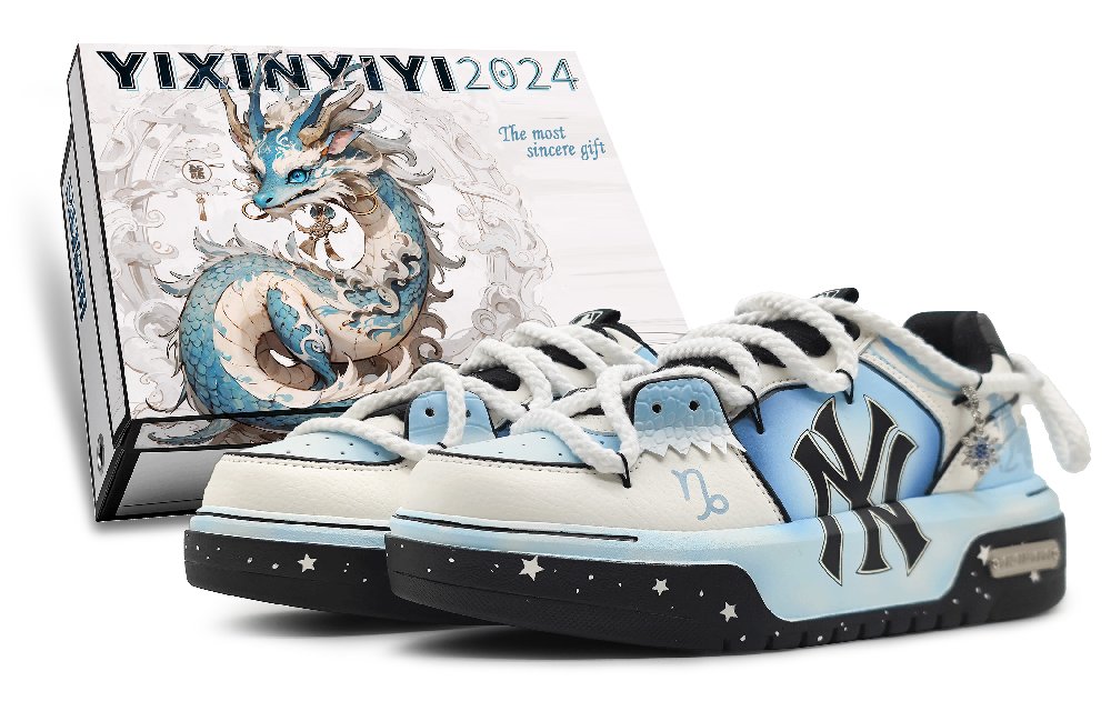 MLB Chunky Liner Low Top Skateboard Shoes Unisex Light Blue
