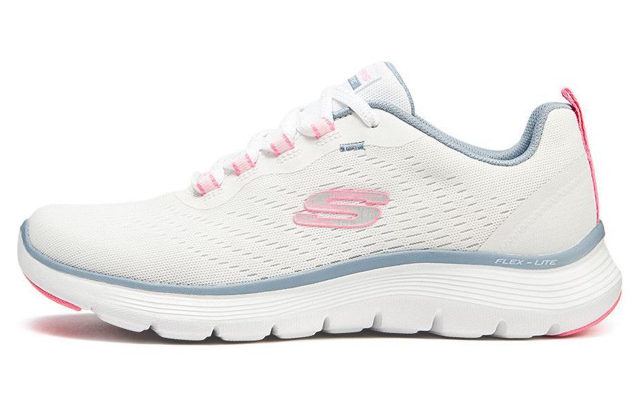 Skechers Cushioning Abrasion Resistant Breathable Low Top Casual Shoes Women's White Pink Blue